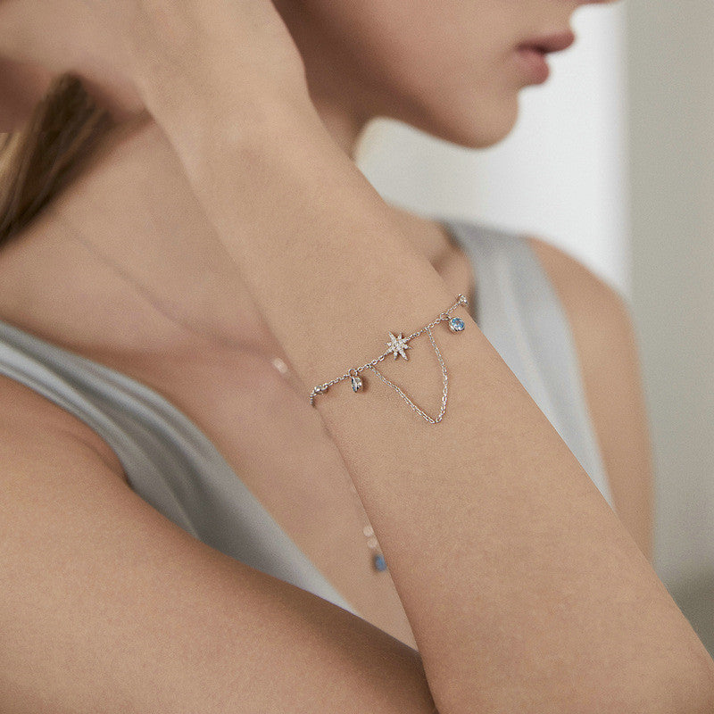 Women's Elegant Geometric Silver Bracelet