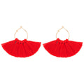 Bohemian Fan-Shaped Tassel Earrings