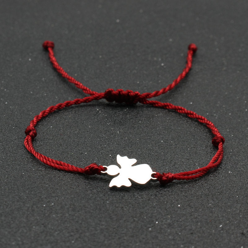 Stainless Steel Little Angel Bracelet Hand Woven Simple Adjustable