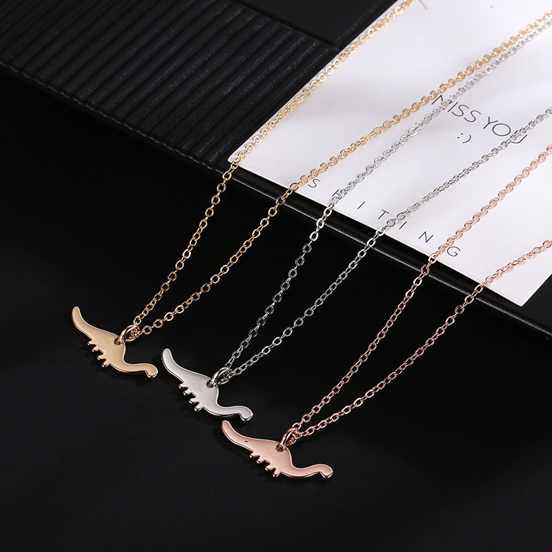 Italian Rose Gold Dinosaur Necklace Fashion Personality Style Alloy Plating