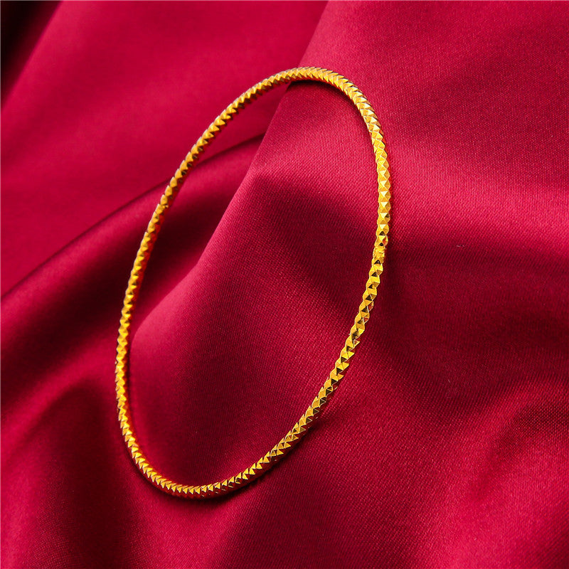 Gold Placer Fine Sand Circle Fashion Accessories Ladies Bracelet