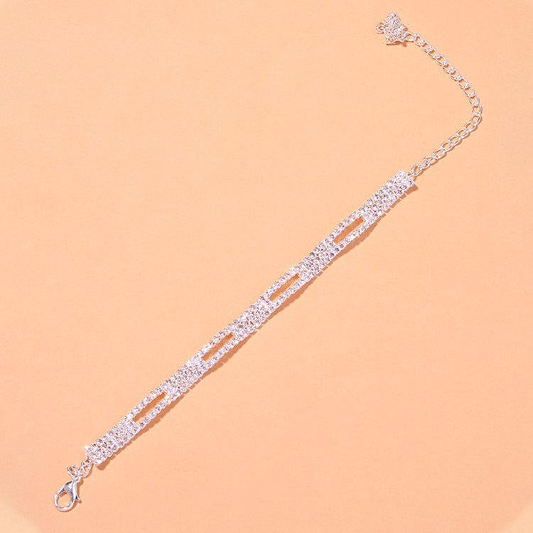 Creative Hollow Grid Simple Bare Diamond Anklet