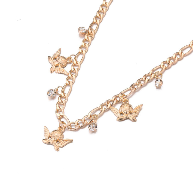 Angel Butterfly Rhinestone Necklace Female Creative Fashion Clavicle Chain