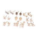 Jewelry Simple Love Star Moon Cross 9 Piece Set Of Earrings