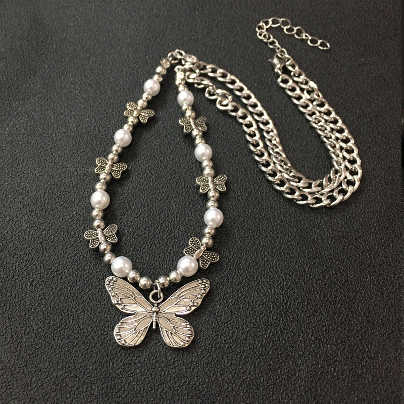 Fashion Retro Simple Butterfly Sun Necklace