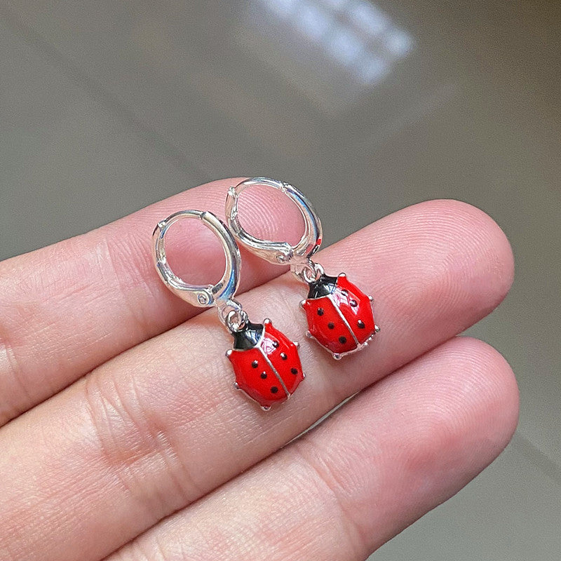 New Red Ladybug Earrings Fairy Alloy Enamel