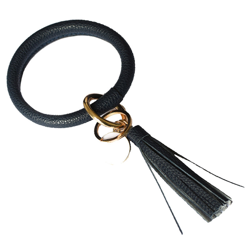Pure Leather Tassel Pendant Bracelet