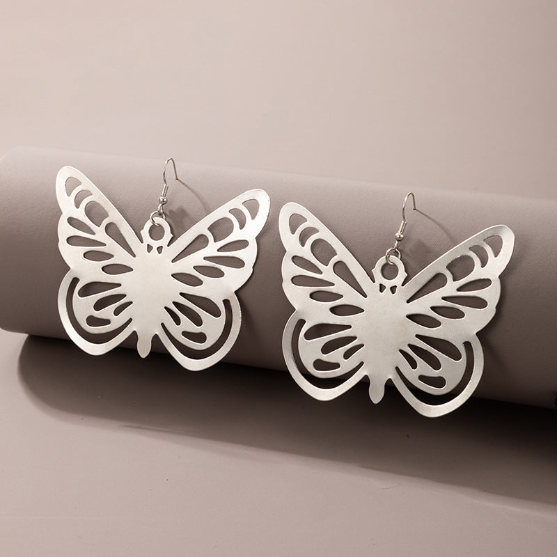 Butterfly Simple Chain Hollow Earrings Women