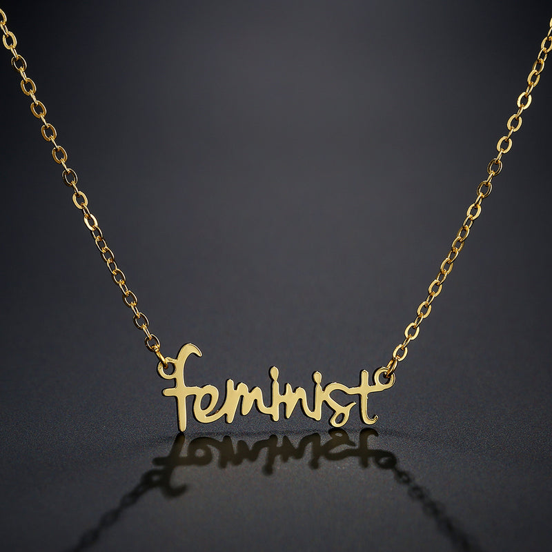 Name Feminist Necklace Women's Handwritten Chain  Christmas Gift