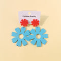 Simple And Beautiful Flowers Exaggerated Acrylic Earrings Personality Candy Color Temperament