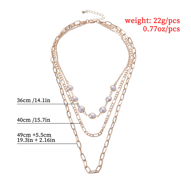 Cross-border Jewelry Fashion Retro Multi-layer Pearl Necklace Women