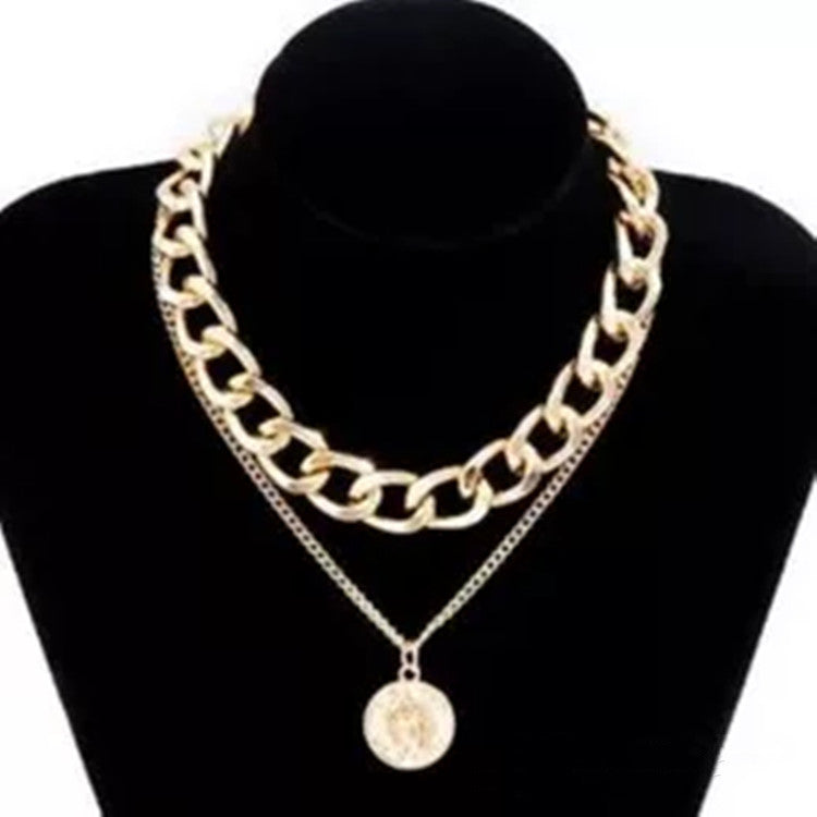 Ladies Multilayer Exaggerated Thick Chain Metal Elements