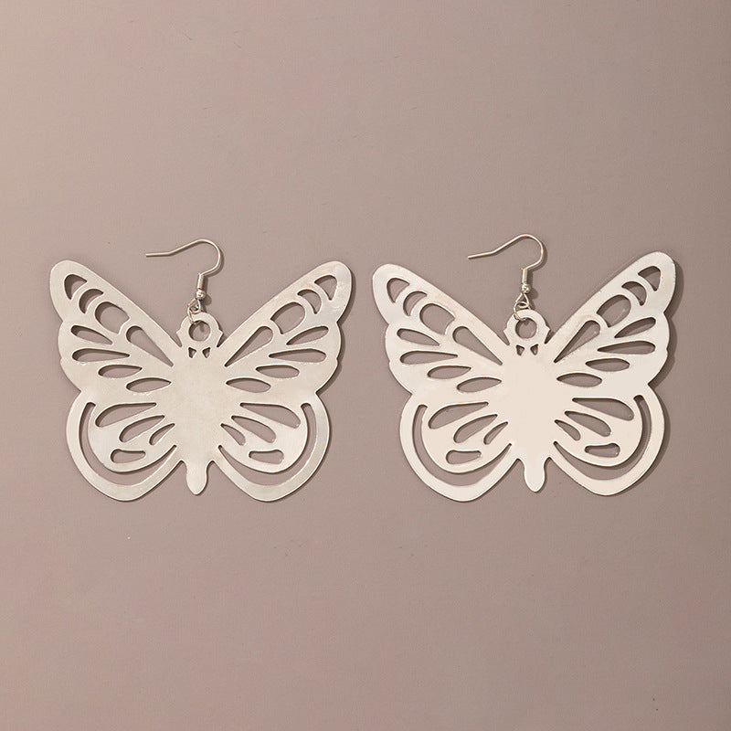 Butterfly Simple Chain Hollow Earrings Women