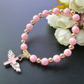 Bronzing Acrylic Cross Bead Bracelet