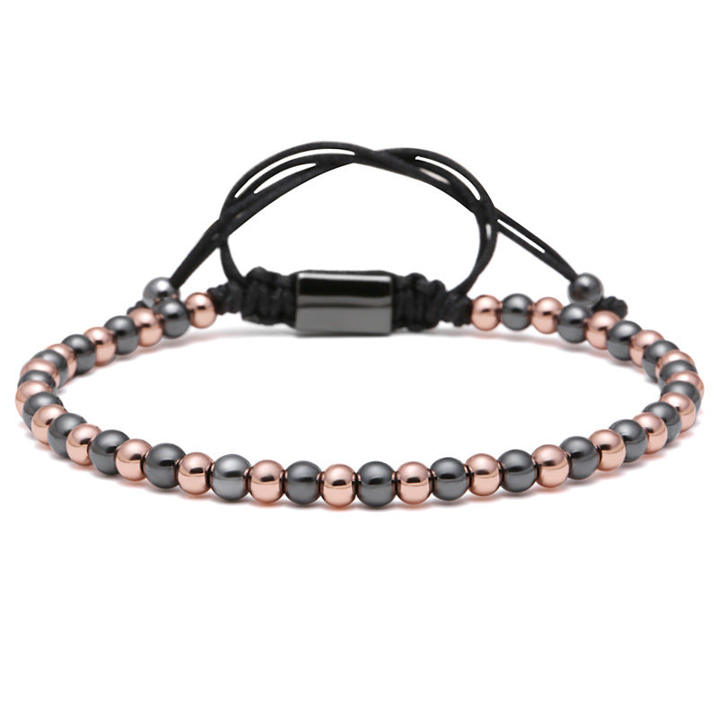 Men's Hand Braided Titanium Bead Bracelet