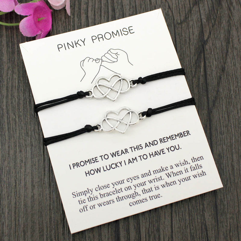 Card Bracelet 8-word Heart-shaped Wax Line Woven Bracelet Couple Adjustable Bracelet