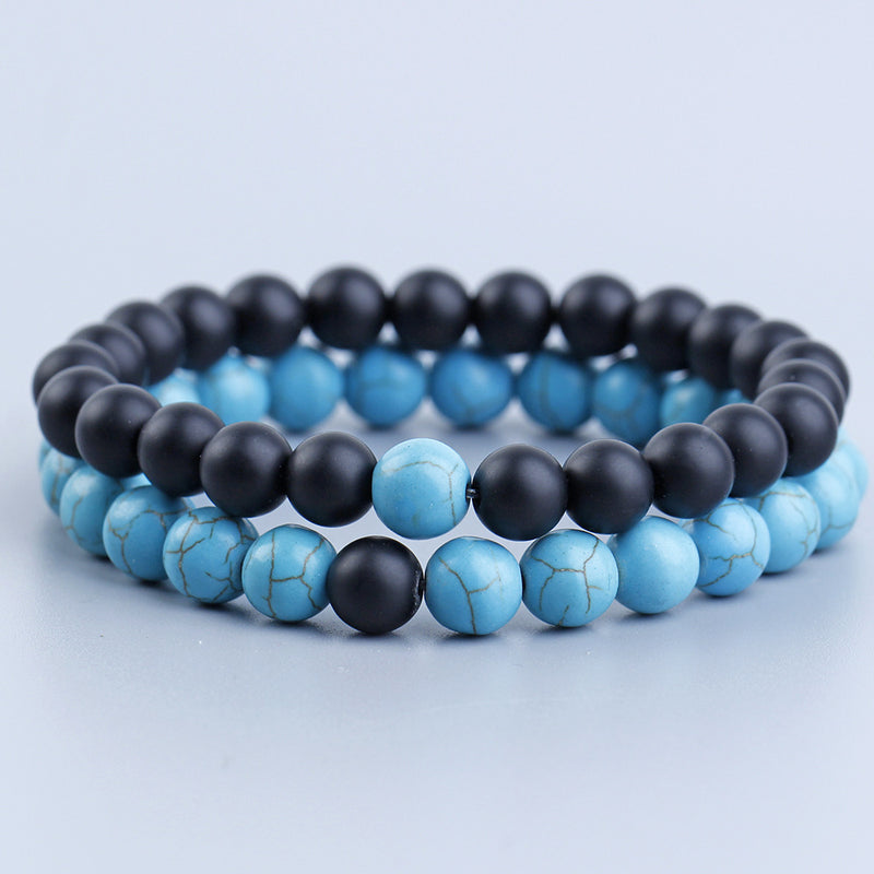 Volcanic Rock White Turquoise Hand String Fashion
