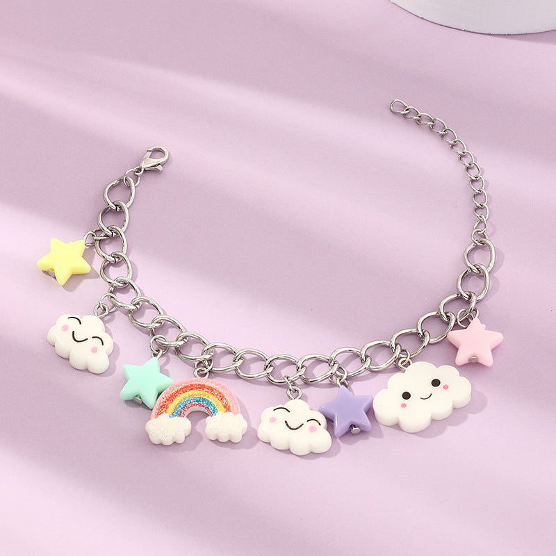 Children's Bracelet Rainbow Clouds Five-pointed Star Cute Pendant