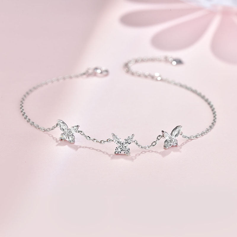 Women's Simple Versatile Diamond Butterfly Bracelet