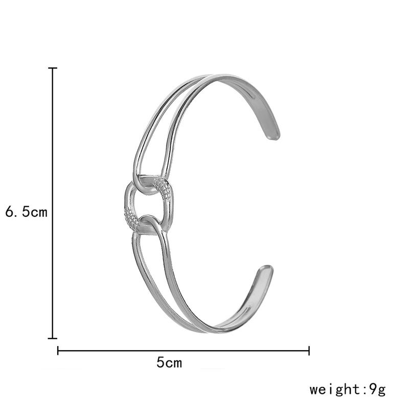 Stainless Steel Square Interlaced Line  Bracelet