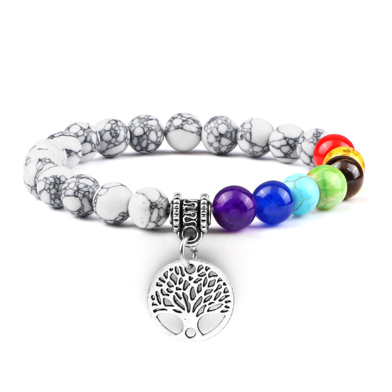 Creative 8mm Beads Tree Of Life Pendant Bracelet