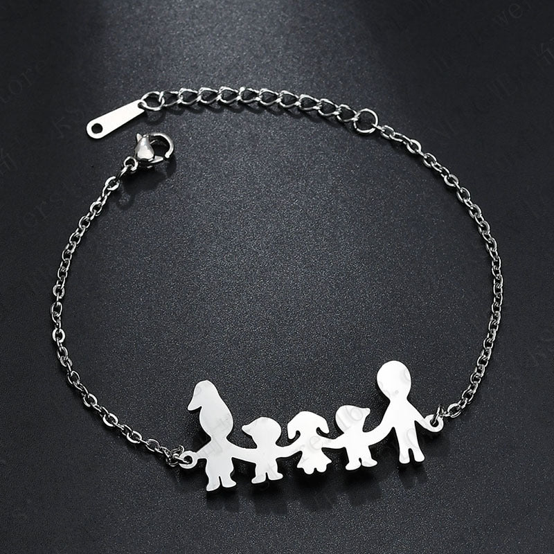 A Family Of Five Stainless Steel Women's Bracelet