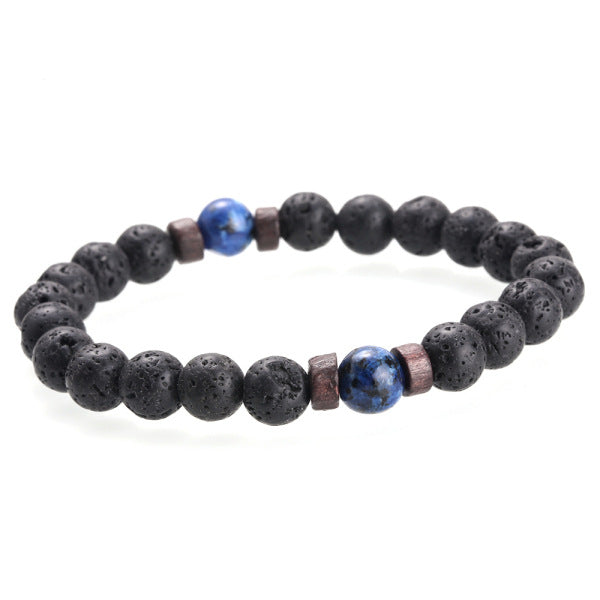 Fashion Men's Retro Volcanic Stone Yoga Bracelets