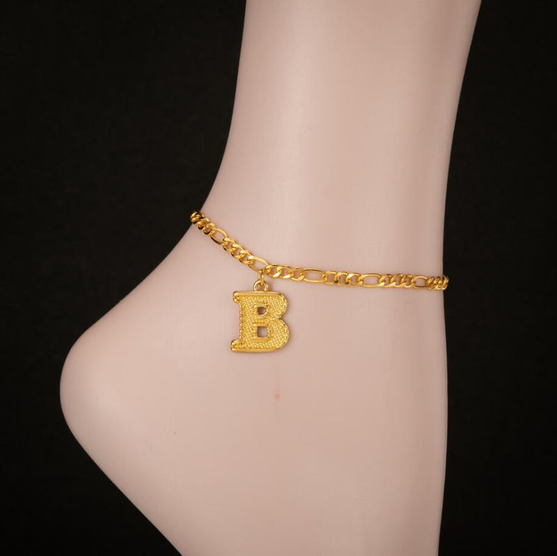 Gold-plated 18K26 English Uppercase Letter Anklet Environmental Protection