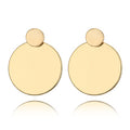 Simple Metal Disc Earrings Temperament