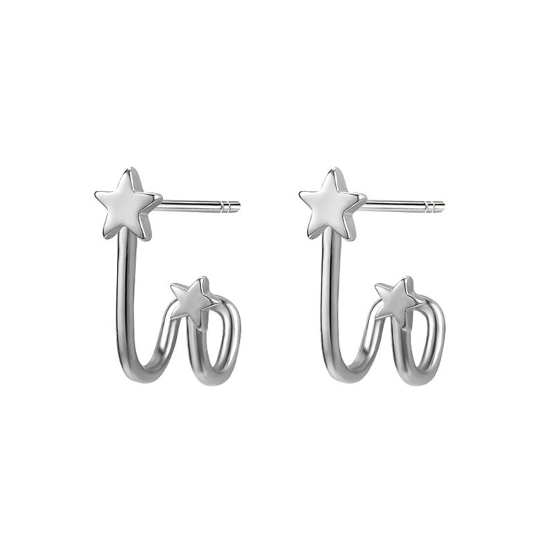 Women's Silver Small Star Stud Earrings