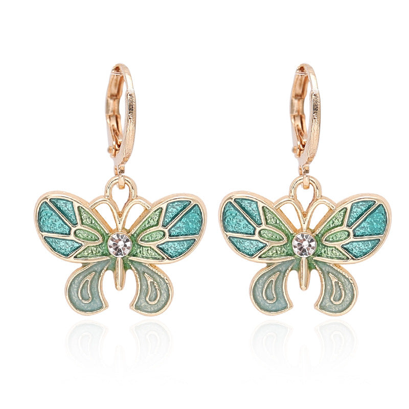 Women's Multicolor Butterfly Earrings All-matched Personality