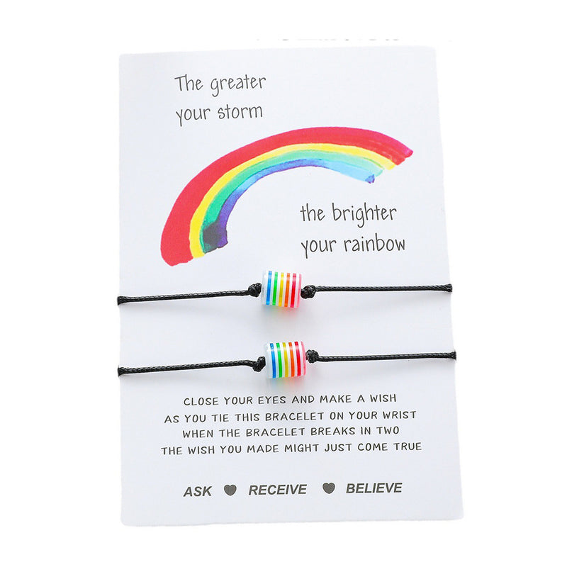 Colorful Cylindrical Bead Card Bracelet Fashion