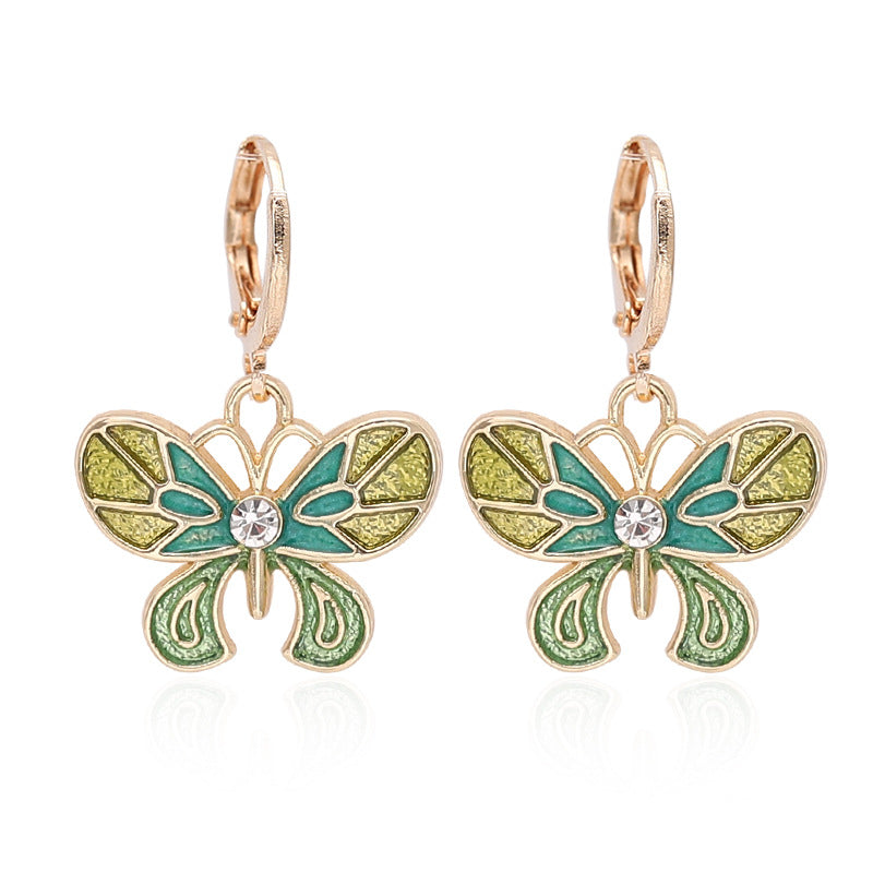 Women's Multicolor Butterfly Earrings All-matched Personality