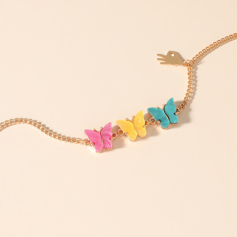 Personality And Creativity Three Color Butterfly Bracelet