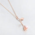 Three-color Rose Pendant Necklace