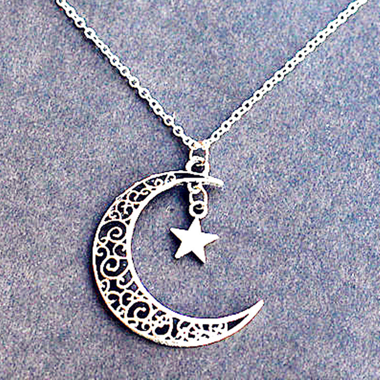 Valentine's Day Jewelry Star Moon European And American Retro Combination Necklace