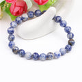 Blue Stone 8mm Dot Stone Beaded Bracelet