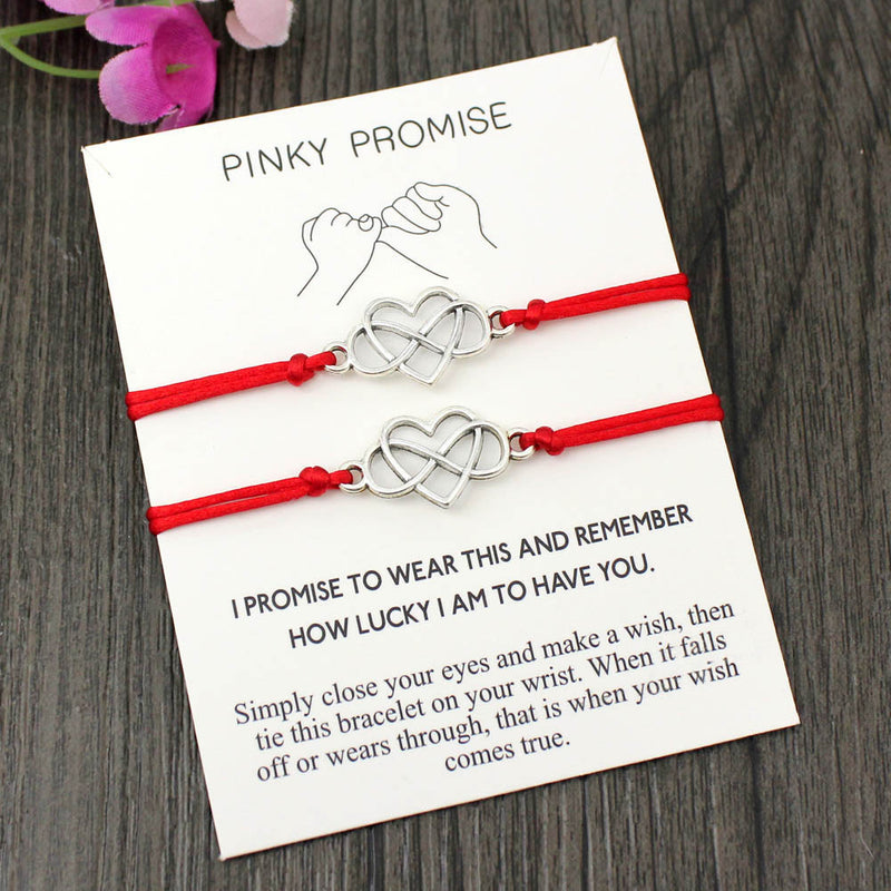 Card Bracelet 8-word Heart-shaped Wax Line Woven Bracelet Couple Adjustable Bracelet