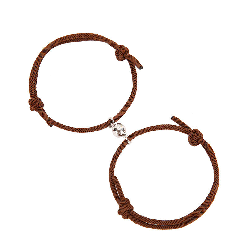 Alloy Simple Milan Rope Bracelet With Attracting Magnet For Couples