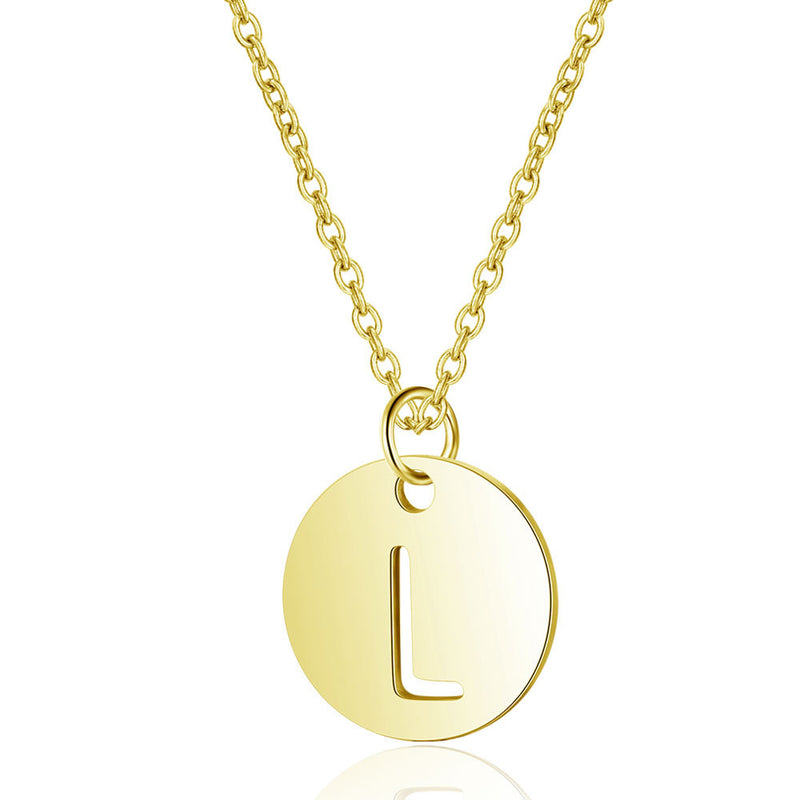 Initial Stylish Stainless Steel Pendant Necklace