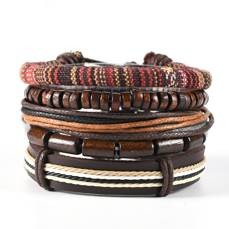 Multi-layer Suit Men's Leather Braided Bracelet