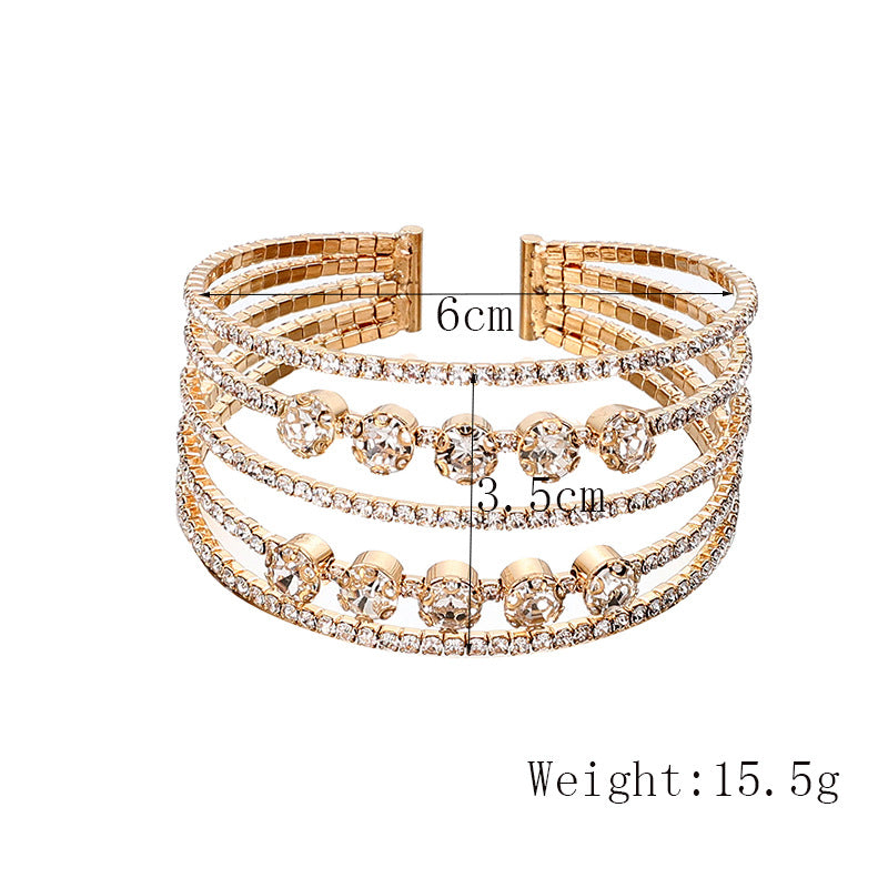 Bridal Accessories,  Temperament Full Diamond Elastic Bracelet