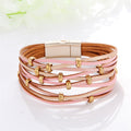 New Popular Multi-color Leather Charm Bracelet Men And Women Same Ornament Can Be Used As Gifts
