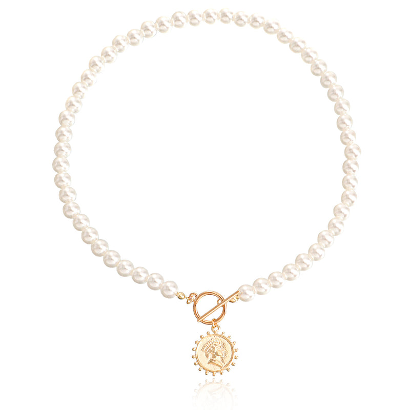 Ins Style  Pearl Necklace Queen  Pendant