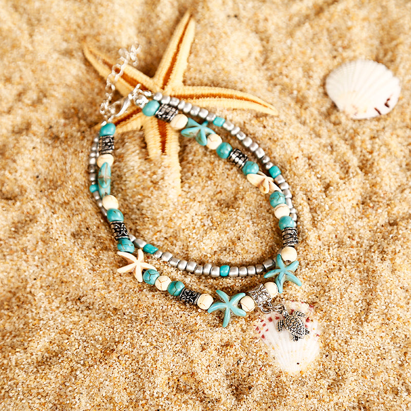 Summer Fashion Jewelry Beach Shell Turtle Anklet Ocean Style