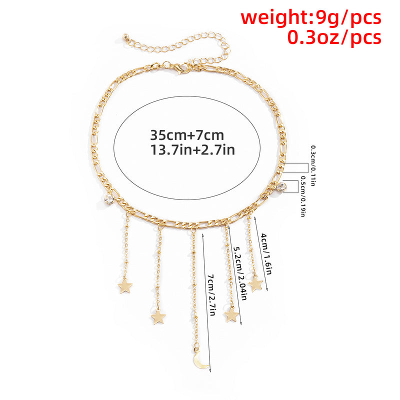 Long Tassel Star Rhinestone Necklace