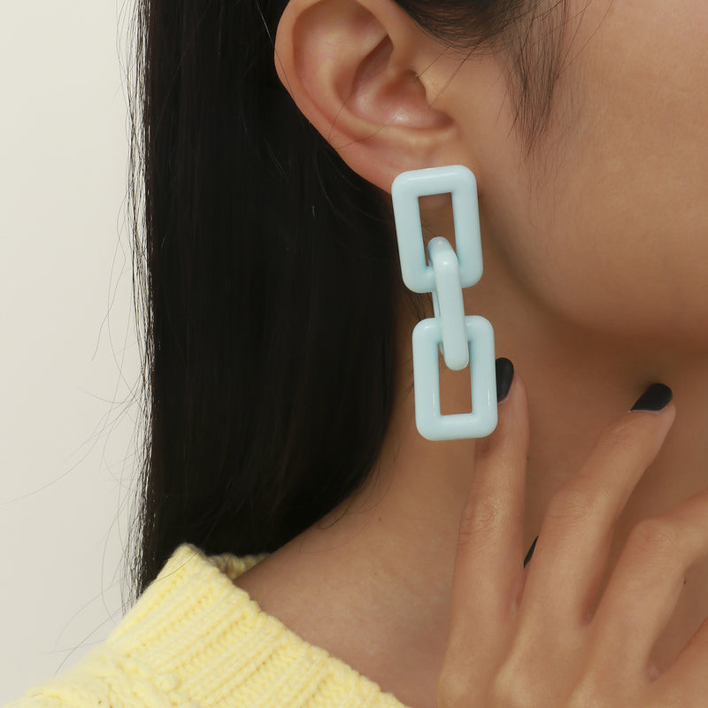 New Exaggerated Geometric Square Acrylic Earrings