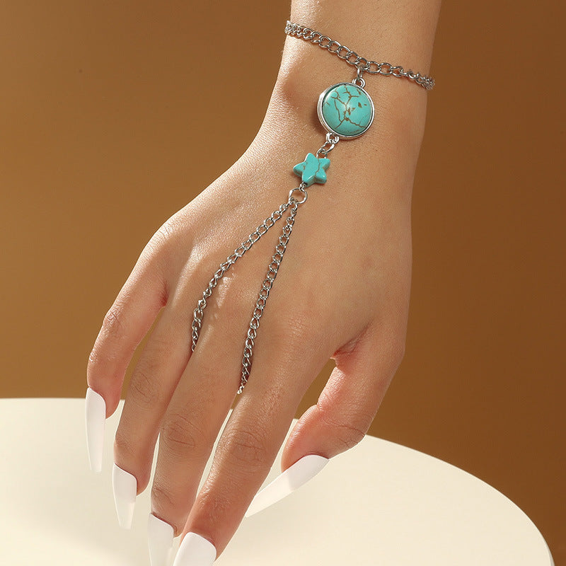 Bohemian Simple Turquoise Chain Finger Chain Women