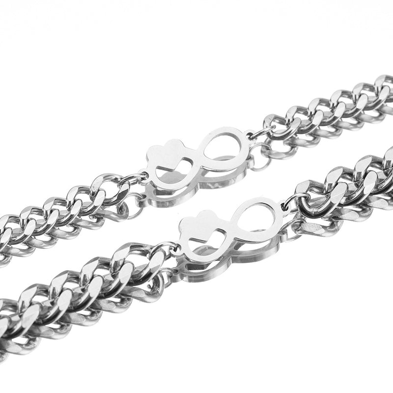 Lovers' Stainless Steel Heart-shaped Bracelet