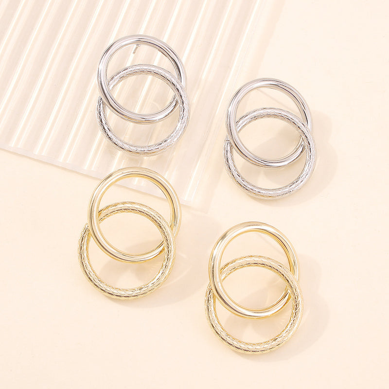 Ring Hollow Alloy Earrings Geometric Pattern Earrings